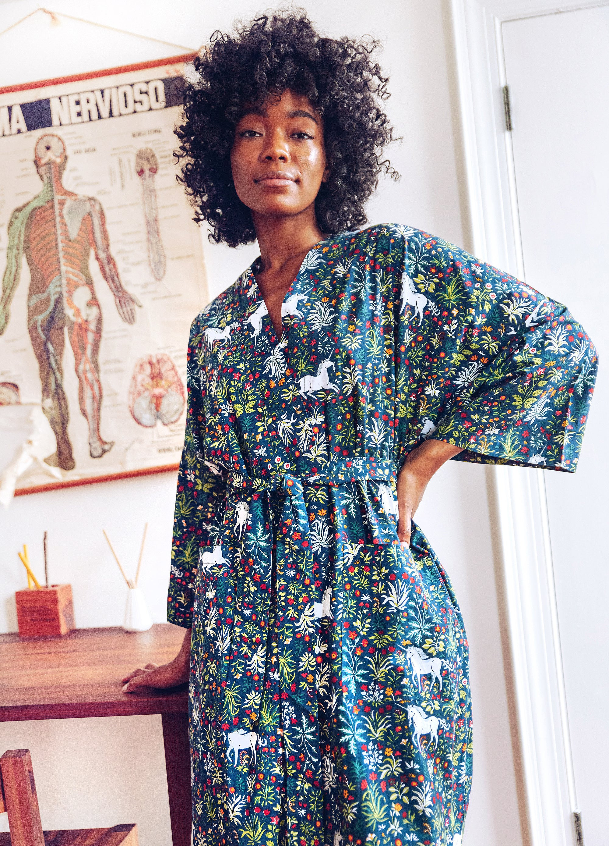 Unicorn's Garden - Robe - Indigo | Printfresh