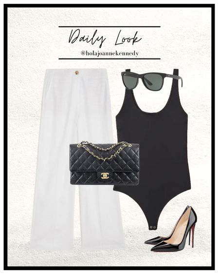daily outfit inspo, outfit ideas for you, easy outfit ideas, minimal summer outfits, black bodysuit, white linen trousers, M&S fashion, oh Polly fashion, simple styling, minimal fashion, daily look, fashion inspo, daily fashion posts 

#LTKstyletip #LTKunder50 #LTKeurope