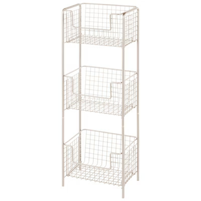 mDesign Vertical Standing Kitchen Pantry Food Shelving with 3 Baskets | Target
