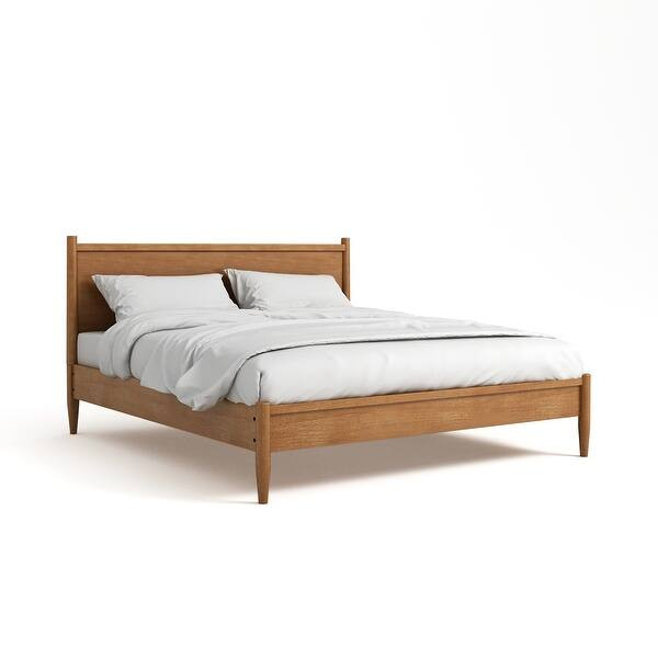 Queen-size Mid-century Modern Wood Paneled Platform Bed - Bed Bath & Beyond - 22751259 | Bed Bath & Beyond