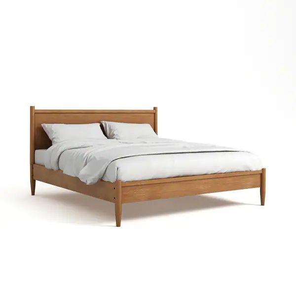 Queen-size Mid-century Modern Wood Paneled Platform Bed - Bed Bath & Beyond - 22751259 | Bed Bath & Beyond