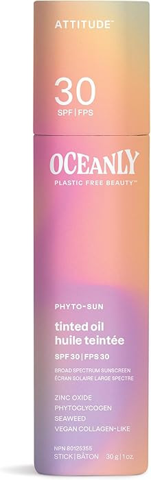 ATTITUDE Oceanly Tinted Oil Stick with SPF 30, EWG Verified, Plastic-Free, Broad Spectrum UVA/UVB... | Amazon (US)