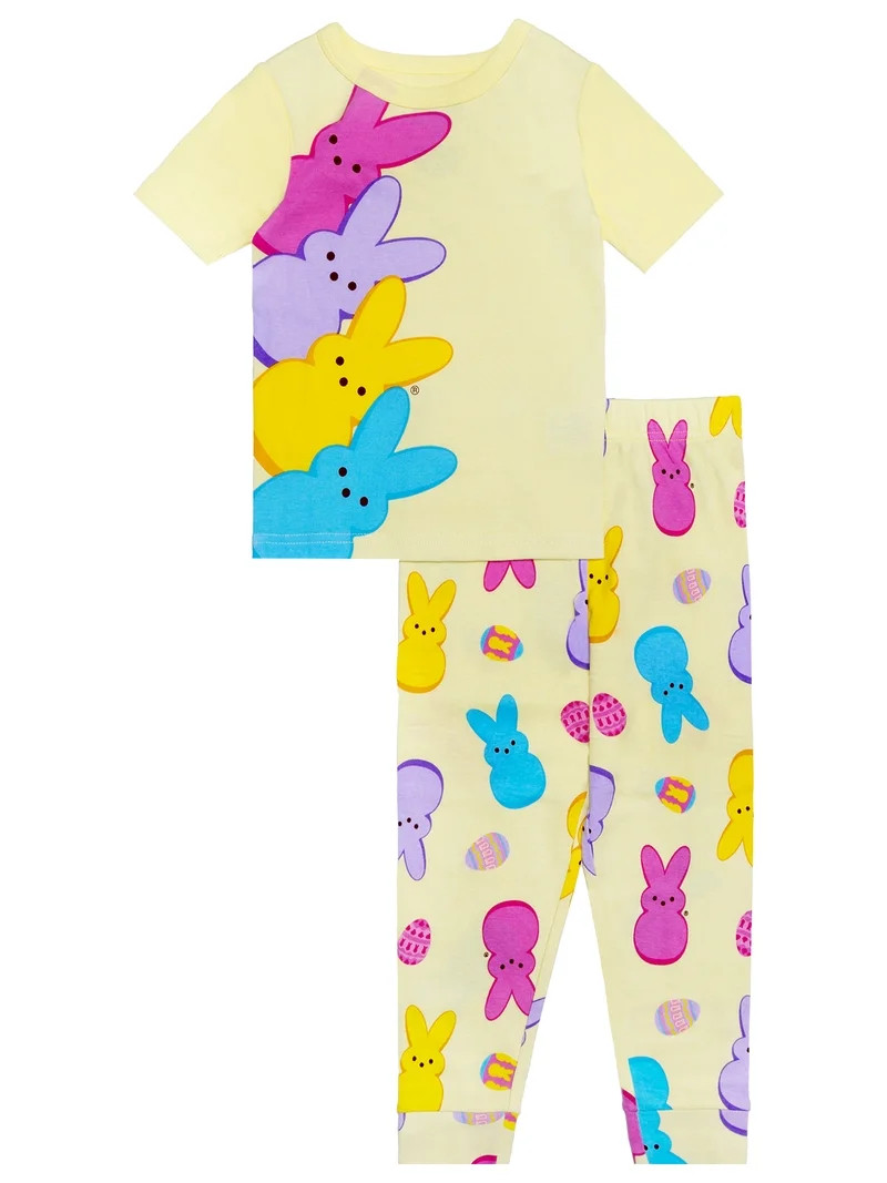 Peeps Girls 2- Piece Easter Short Sleeve and Pant Pajama Set, Sizes 4-10 | Walmart (US)