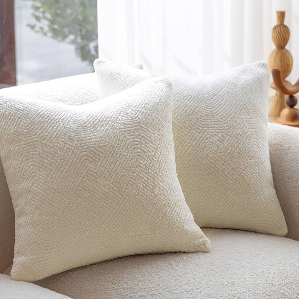 DOMVITUS 18x18 Pillow Cover Boucle Pillow Covers Set of 2 Decorative Pillows for Couch Luxury Neu... | Amazon (US)