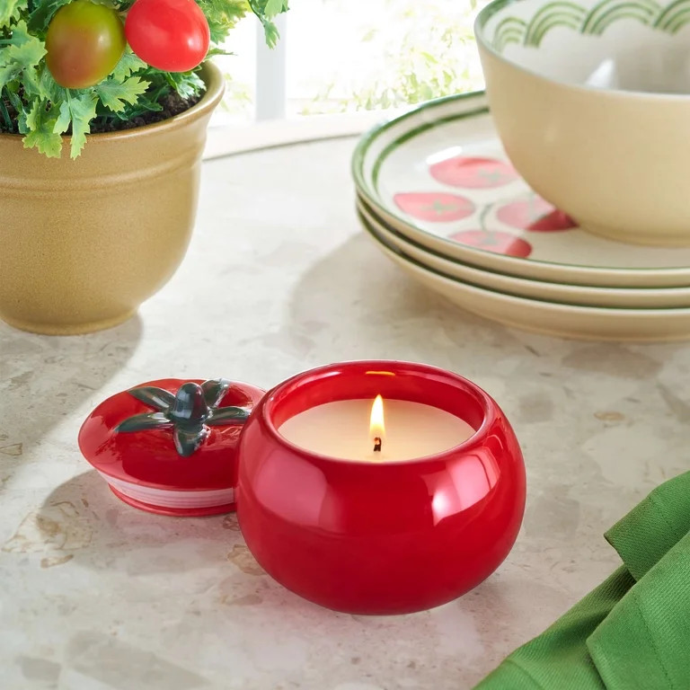 Better Homes & Gardens 1-Wick Ceramic Fruit Candle, Tomato and Thyme, 6 oz | Walmart (US)