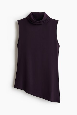 H & M - Figurbetontes Rollkragentop - Dunkles Pflaumenlila | H&M (DE, AT, CH, NL, FI)