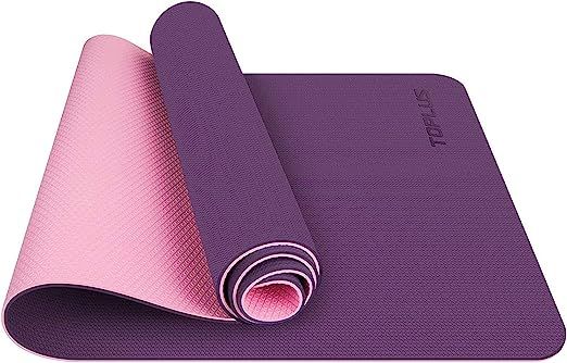 Toplus Yoga Mat, TPE Gymnastics Mat, Training Mat, Non-Slip Pilates Mat, Yoga Fitness Mat with Ca... | Amazon (UK)