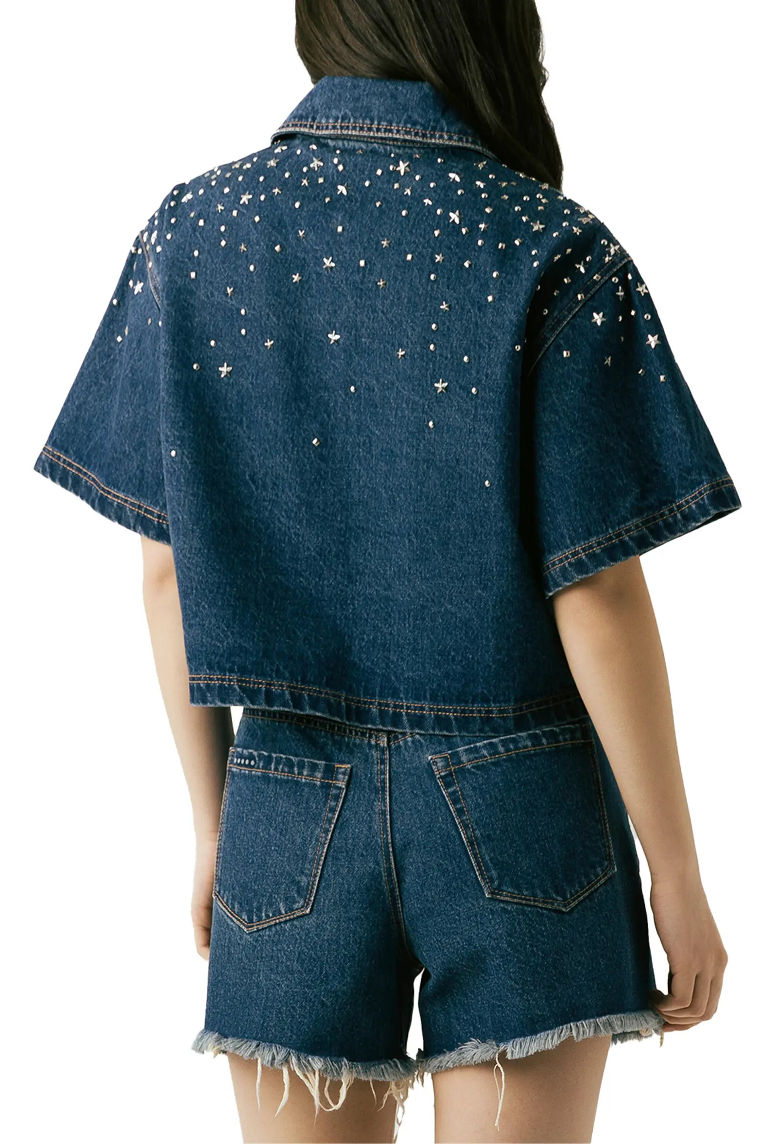 Stud Detail Elbow Sleeve Denim Button-Up Shirt (Women) | Nordstromrack | Nordstrom Rack
