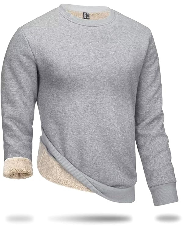 Boladeci Men's Full Sherpa Lined Crewneck Sweatshirts Premium Heavyweight Fleece Pullover Thick C... | Amazon (US)