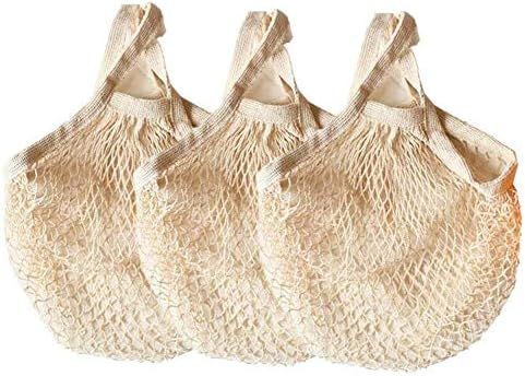 Ahyuan Ecology Reusable Cotton Mesh Grocery Bags Cotton String Bags Net Shopping Bags Mesh Bags P... | Amazon (US)