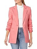 BCBGMAXAZRIA Women's Single Button Linen Blazer, Pink Grapefruit, Medium | Amazon (US)