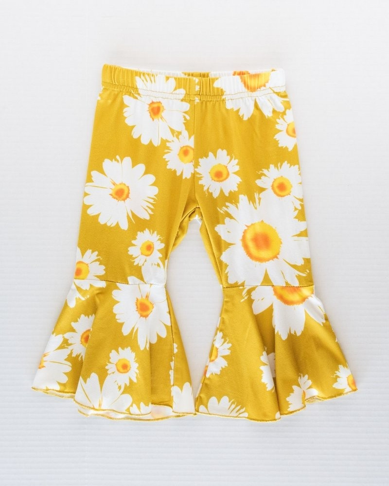 Lina Pleated Bell Bottoms - Yellow Sunflower | Bailey's Blossoms