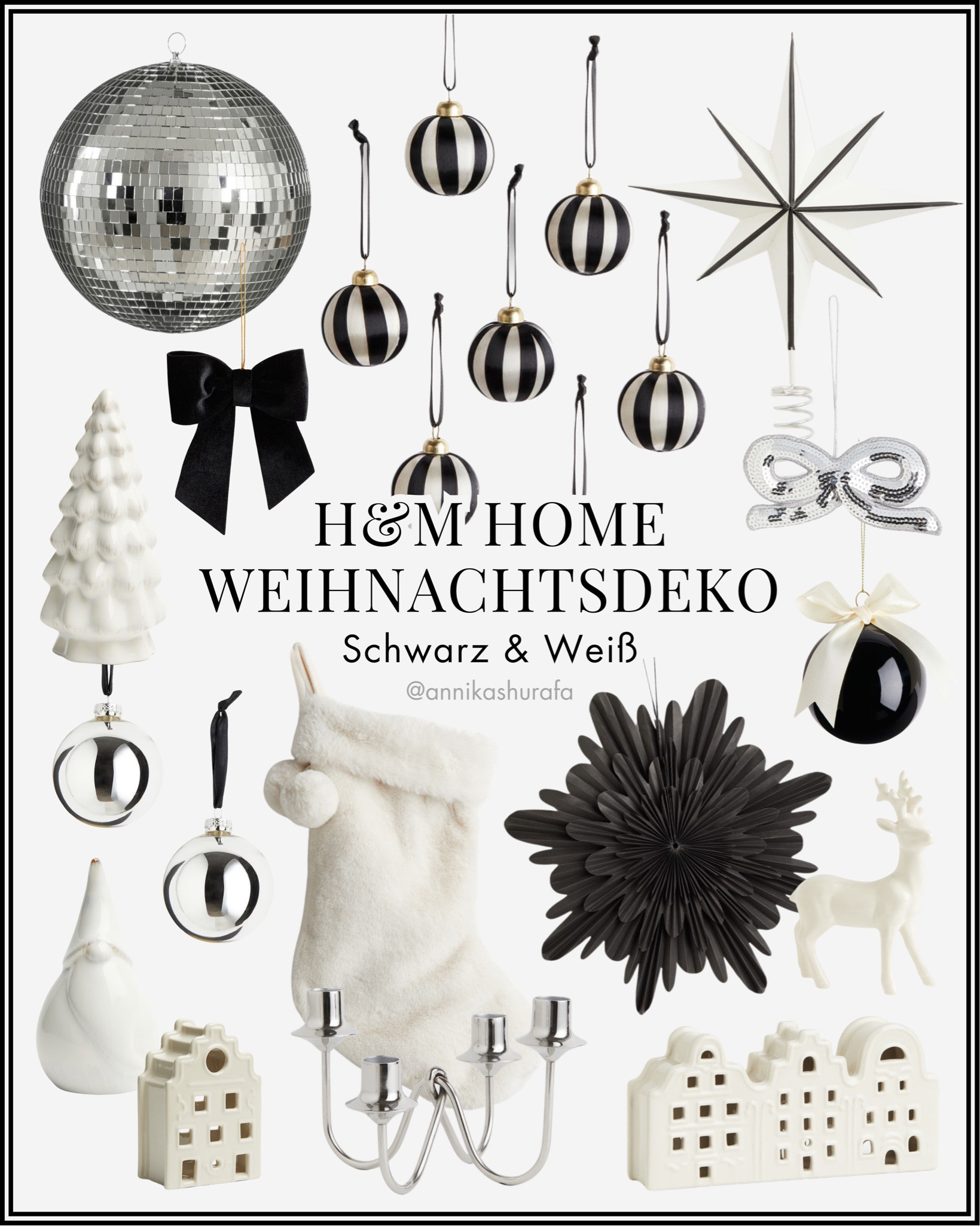 H&M Home Weihnachtsdekoration Schwarz & Weiß | Weihnachtsbaum Schmuck, Weihnachtsbaum Kugeln, Weihnachtsbaumschmuck, Discokugel, Tannenbaum, Weihnachtsstern für Tannenbaum, Schleifen Ornament, Christbaumschmuck, Weihnachtsstrumpf, Papierstern, Rentier Figur, Weihnachtsmann Dekoration, schwarze Schleifen, Silber Weihnachtsdeko, Weihnachtsdekoration schwarz und weiß, Häuschen Dekoration, Teelich Häuser, Keramik Figuren Weihnachten, stilvolle Weihnachtsdeko, 

#LTKwinter #LTKdeutschland #LTKhome