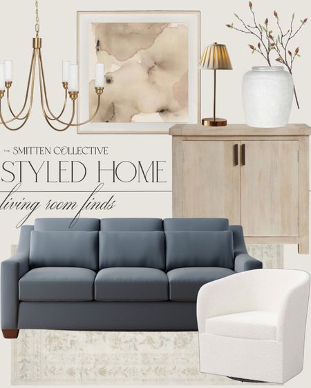 Styled living room finds include sofa, accent chair, area rug, small cabinet, white vase, faux stems, wireless lamp, wall art, chandelier.

Home decor, styled living room, styled home decor, home accent

#LTKhome #LTKfindsunder100 #LTKstyletip