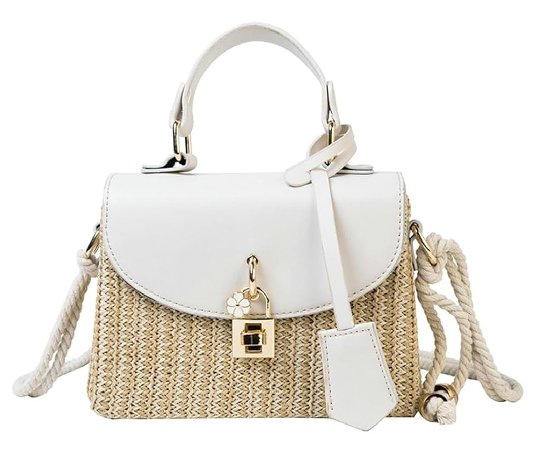 Straw Square Bag Straw Beach Bags For Women Rattan Purses Summer Straw Crossbody Purse Tote Bag H... | Amazon (US)