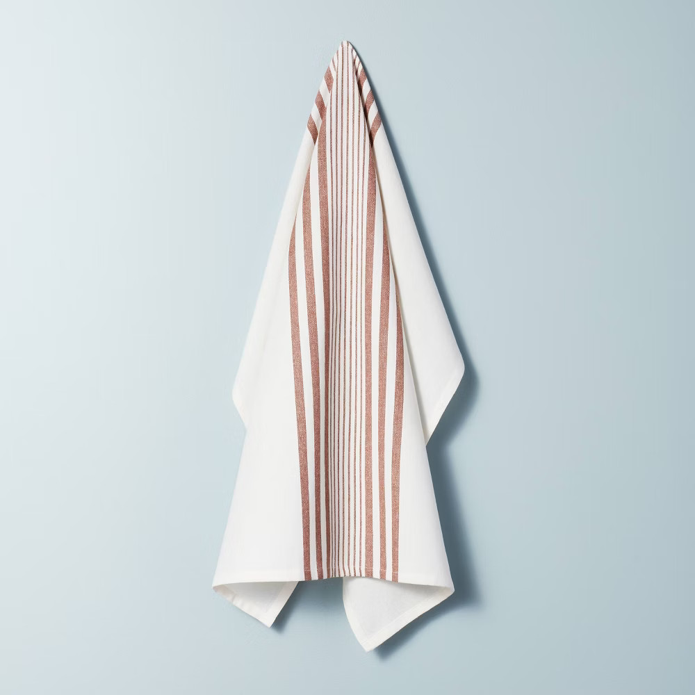 Multi Stripe Flour Sack Kitchen Towel Pumpkin Brown - Hearth & Hand with Magnolia | Target