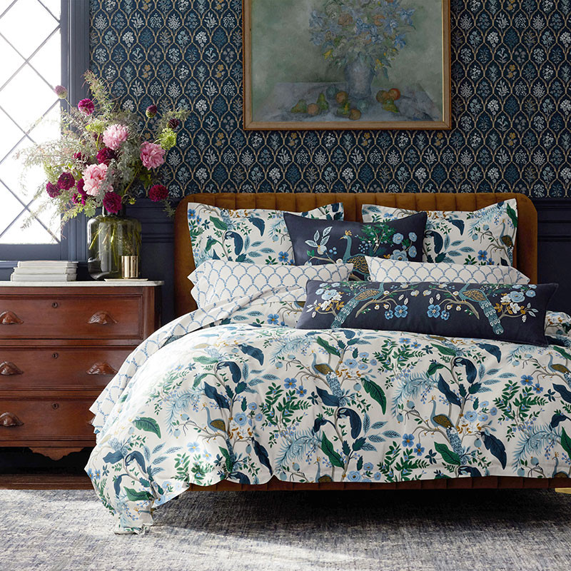Peacock Classic Smooth Sateen Duvet Cover - Ivory Multi, Twin/Twin XL | The Company Store