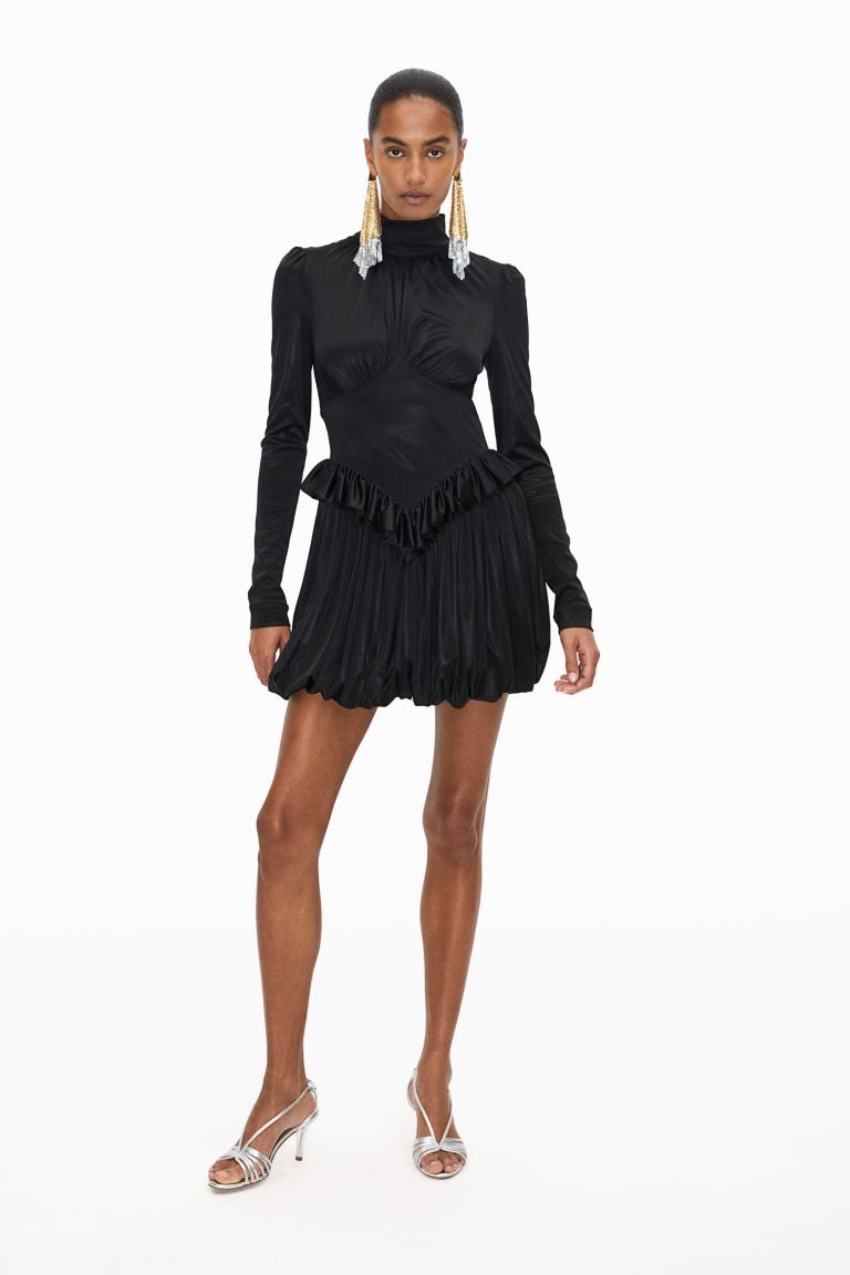 Jersey Puff-skirt Dress - Black - Ladies | H&M US | H&M (US + CA)