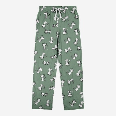 Men's Peanuts Father's Day Snoopy Sleep Pants - Green XL | Target