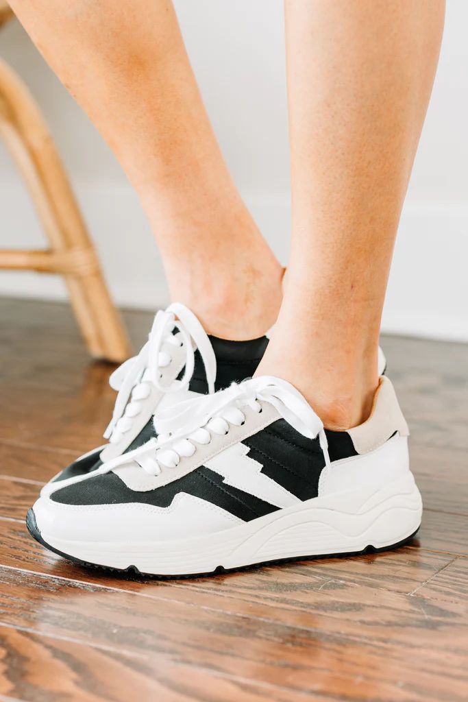 In A Flash Black Lighting Bolt Sneakers | The Mint Julep Boutique