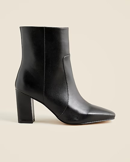 Almond-toe ankle boots in leather | J. Crew US