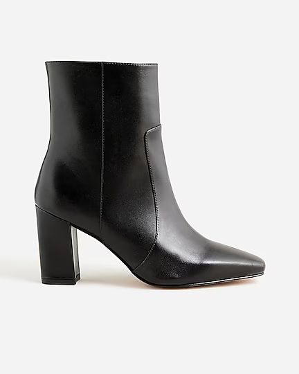 Almond-toe ankle boots in leather | J.Crew US