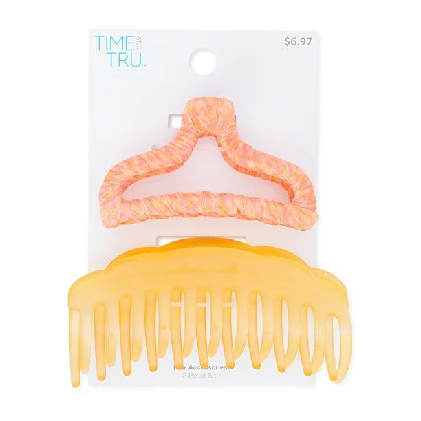 Time and Tru Women’s Claw Hair Clips, 2-Pack | Walmart (US)