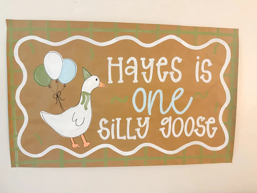 One silly goose party | goose theme party | one silly goose 1st birthday | 1st birthday painted b... | Etsy (US)