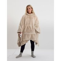 The M&S Snuggle™ Couverture à capuche électrique ultra-douce en fausse fourrure - Beige Peau, Beige Peau | Marks and Spencer FR