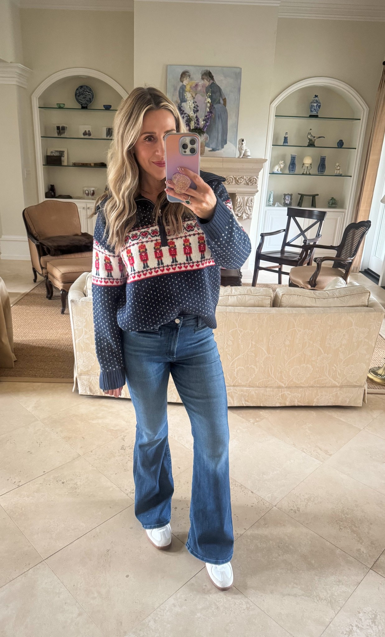 Happy Christmas Eve 🎄! This sweater is so comfy and perfect for the holidays. And my new sneakers are perfect and come in so many different color combos 🙌

#LTKHoliday #LTKFindsUnder50 #LTKootd