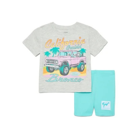 Ford Bronco Toddler Girls Graphic Tee and Bike Shorts Set, 2-Piece, Sizes 12M-5T | Walmart (US)