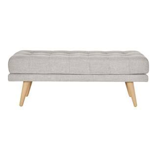 StyleWell Whaverton Dining & Living Upholstered Accent Bench in Stone Gray with Oak Base (48" W x... | The Home Depot