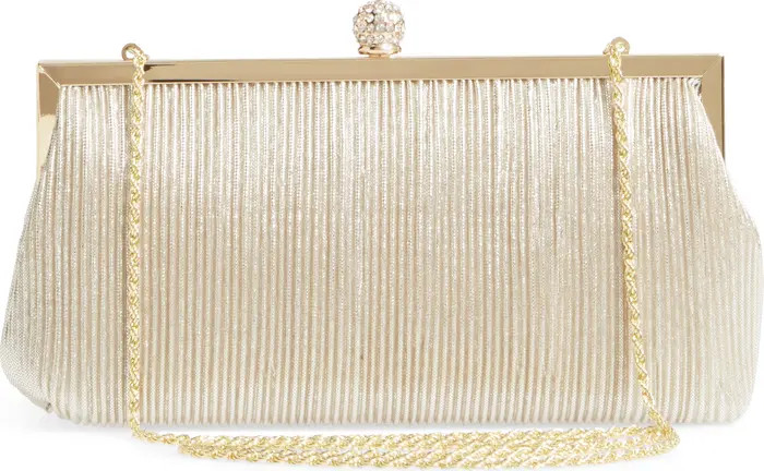 Aneka Pleated Shine Clutch | Nordstrom