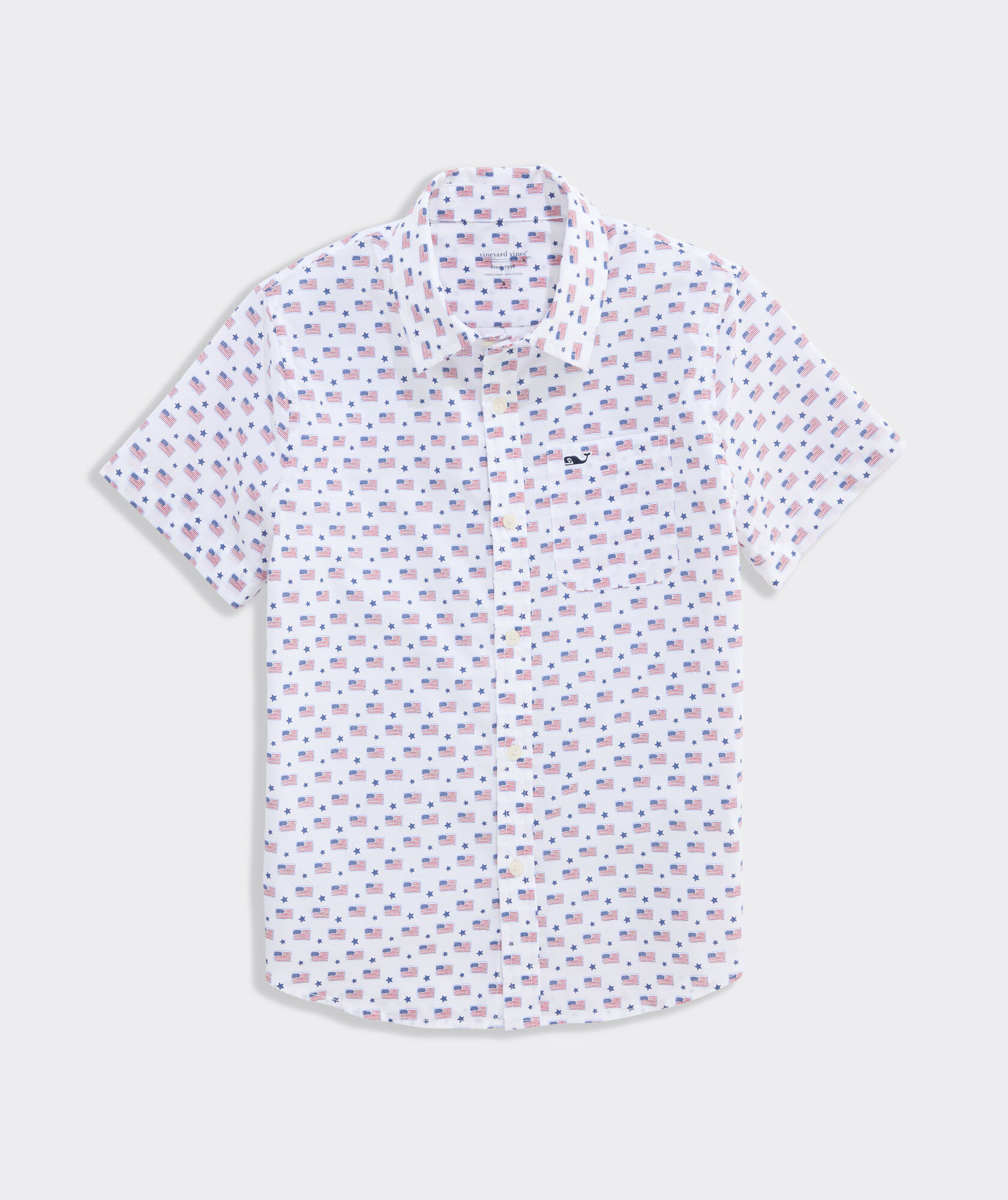 Boys' Printed Cotton Short-Sleeve Shirt | vineyard vines