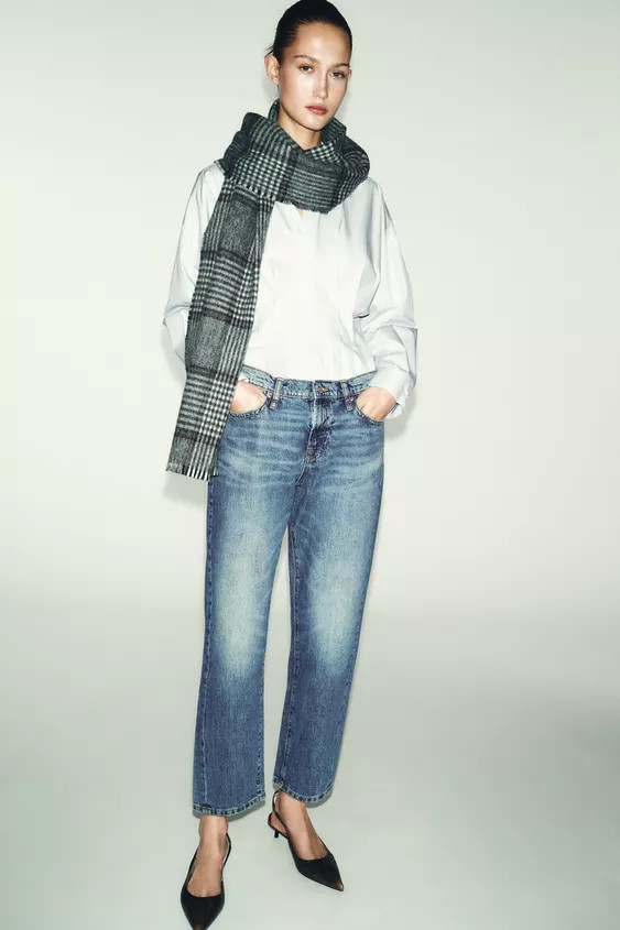 Z1975 CROPPED MID-WAIST JEANS | Zara UK