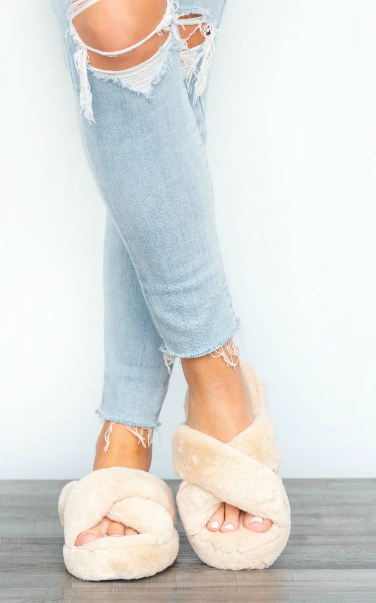 Goodnight Dreams Fuzzy Slippers- 2 colors | Apricot Lane Boutique