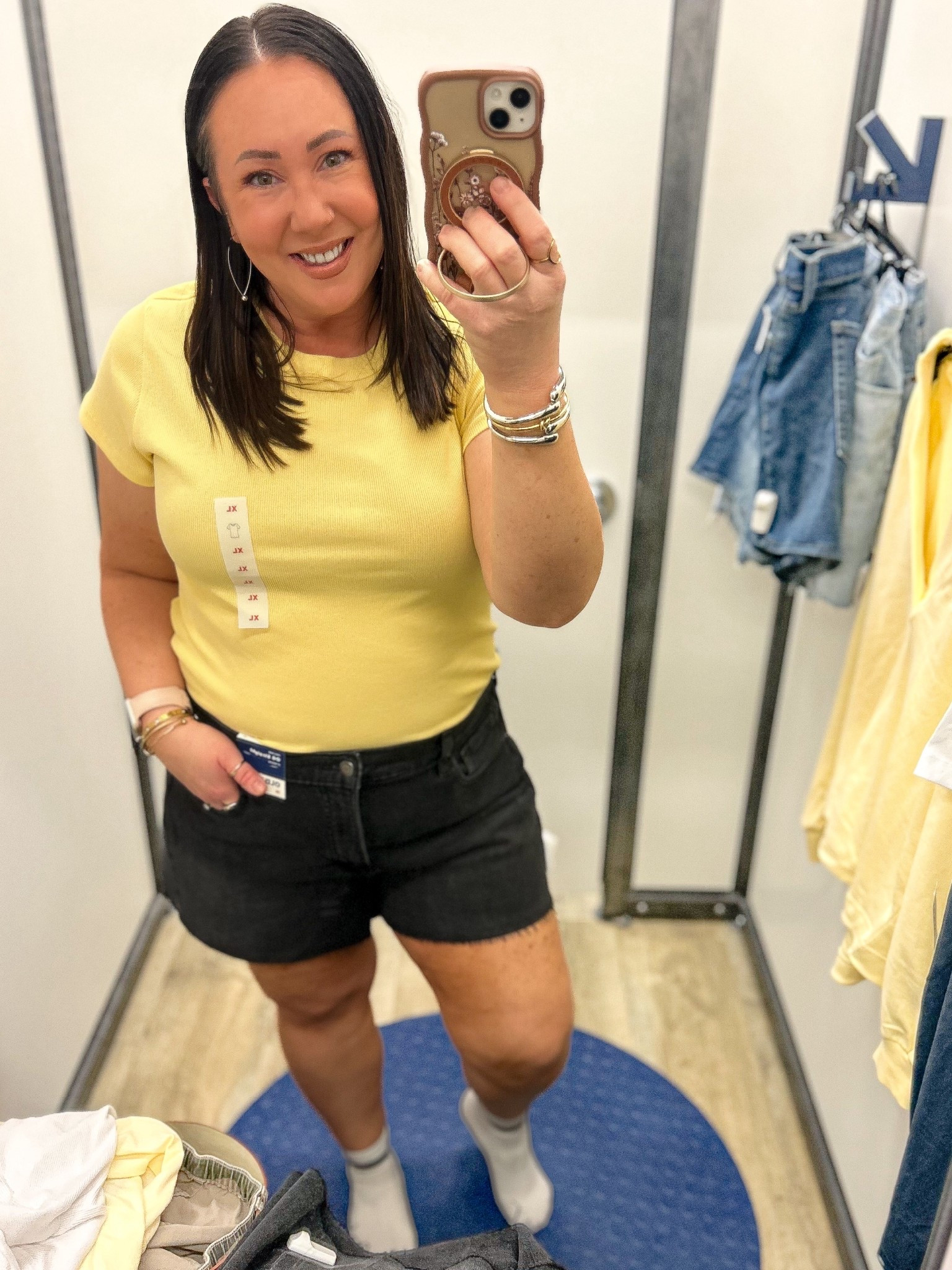 Old Navy new arrivals! Size 18 denim shorts. 4 inch inseam. Love this black wash! XL snug ribbed tee. This yellow is so pretty  

#LTKMidsize #LTKPlusSize #LTKSeasonal