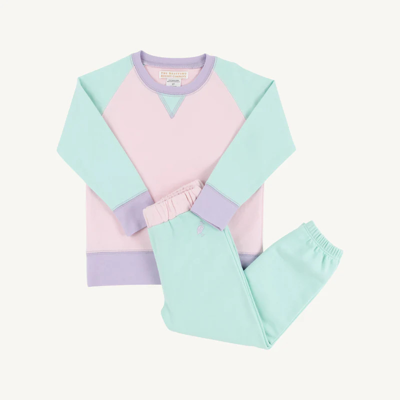 Cassidy & Gates Sweat Set - Sea Island Seafoam, Palm Beach Pink, & Lau | The Beaufort Bonnet Company
