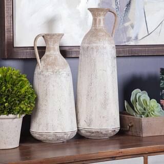 Winsome House 2-Piece White Metal Roma Pitcher Vase Set-WHD747 - The Home Depot | The Home Depot