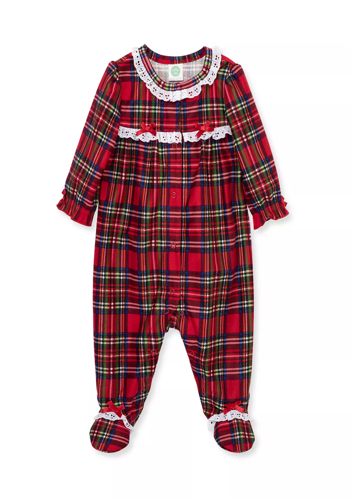 Little MeBaby Girls Plaid Footie Pajama | Belk