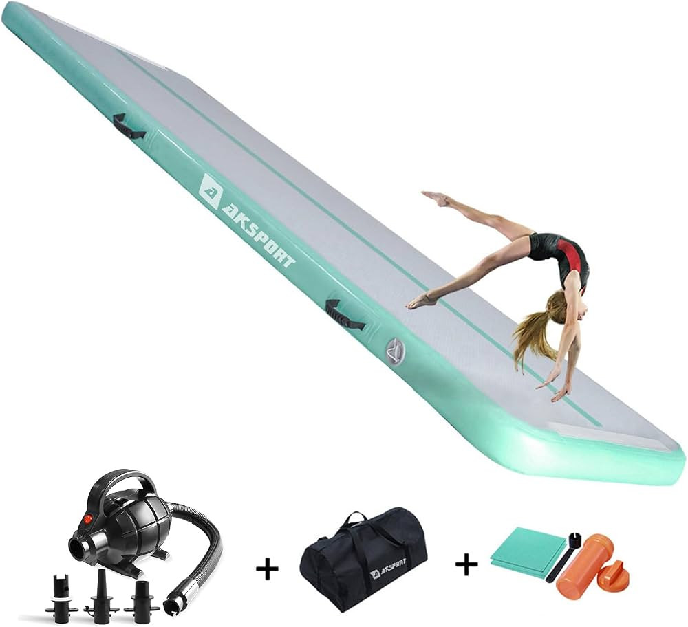 AKSPORT Gymnastics Air Mat Tumble Track Tumbling Mat Inflatable Floor Mats with Air Pump for Home... | Amazon (US)