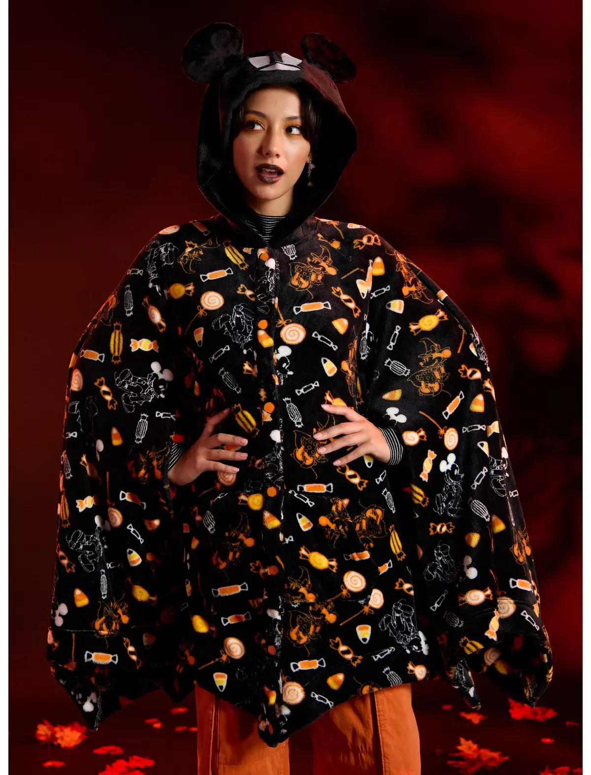 Her Universe Disney Halloween Girls Fuzzy Hooded Cape | Hot Topic | Hot Topic