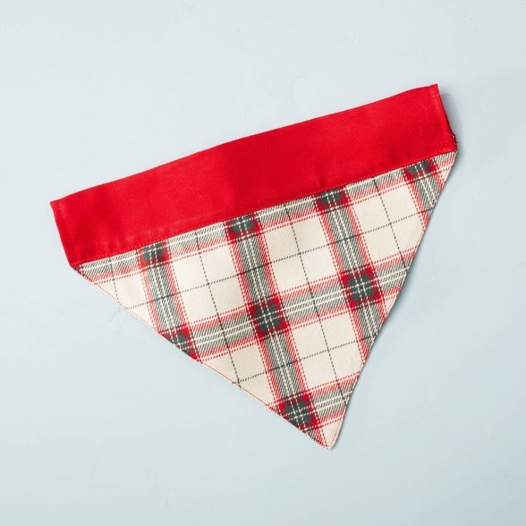 Holiday Plaid Pet Bandana Collar Red/Green - Hearth & Hand™ with Magnolia | Target