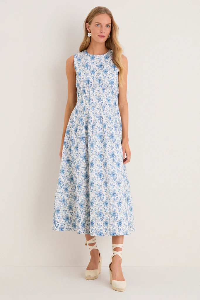 French Blue Floral Toile Christina Maxi Dress | Tuckernuck (US)