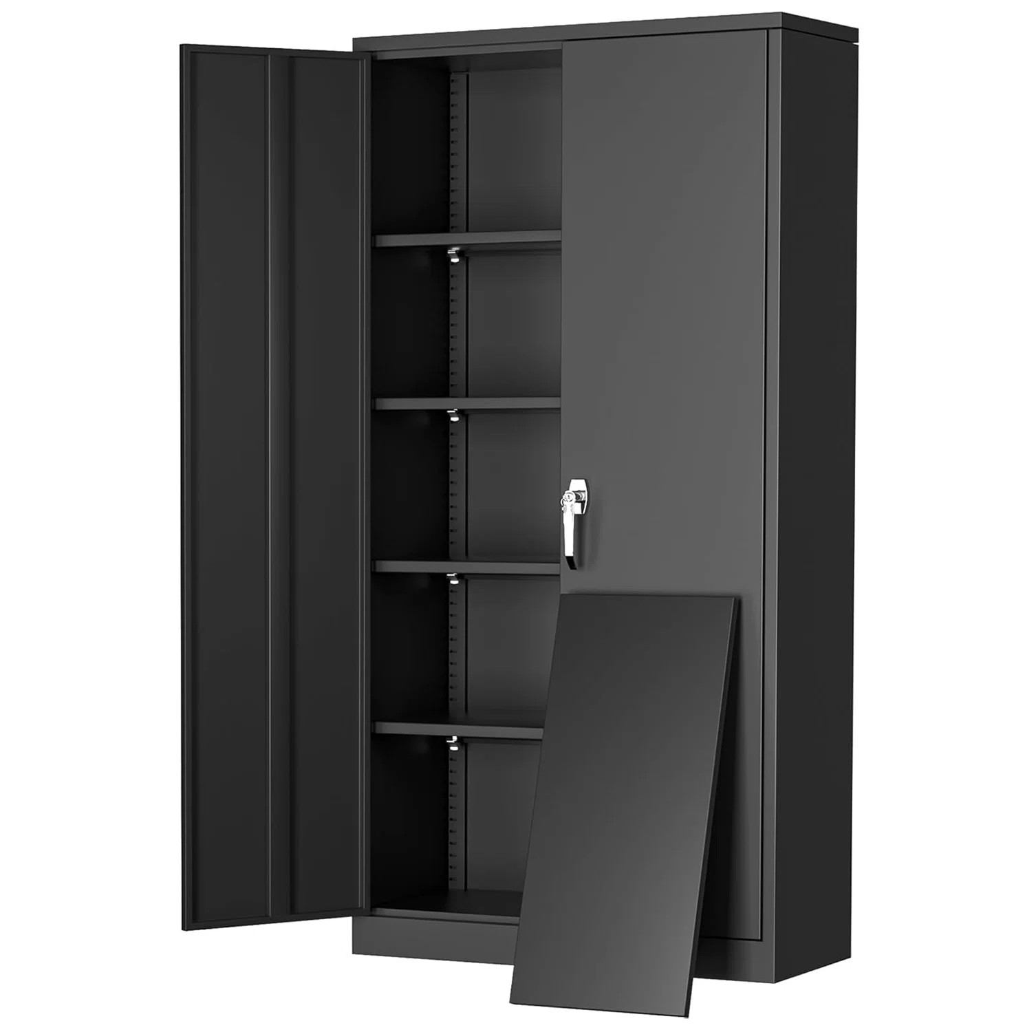 Metal Garage Storage Cabinets with 4 Adjustable Shelves and Lockable doors ( 72'' H x 36'' W x 18... | Wayfair North America
