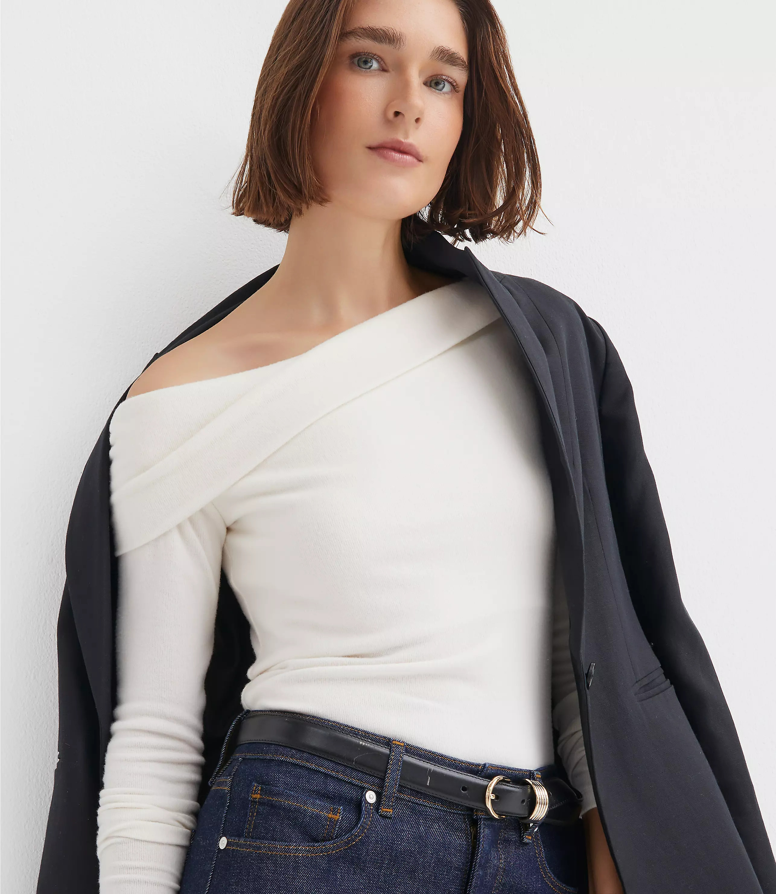 Foldover One Shoulder Top | LOFT