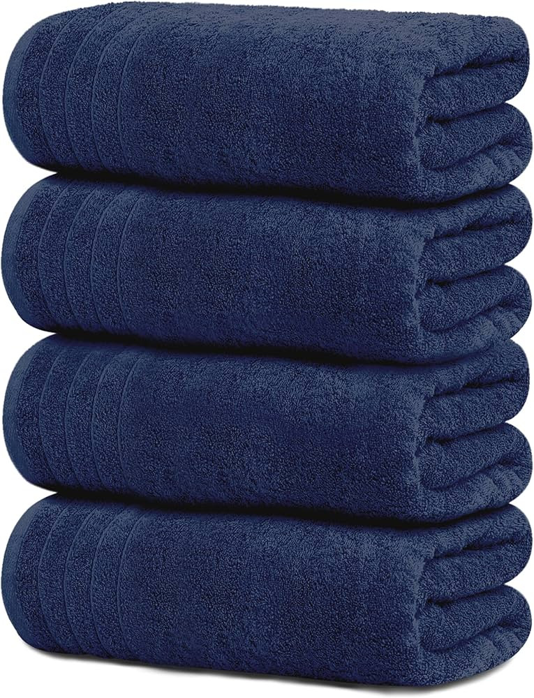 Tens Towels Pack of 4 Extra Large Bath Towels 30 x 60 Inches, 100% Cotton, Larger & Lighter Weigh... | Amazon (US)