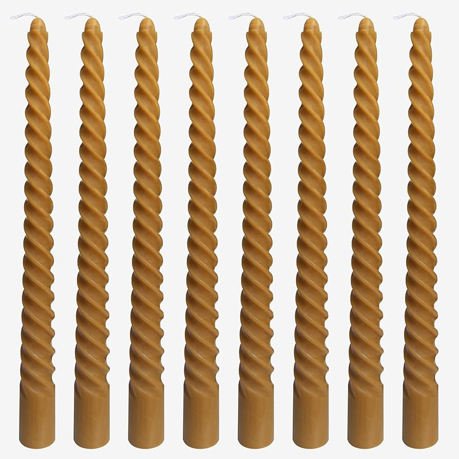 8 Pack 10 Inch Brown Spiral Taper Candle Set, 7/8 Inch Unscented Driples Candlesticks for Home De... | Amazon (US)