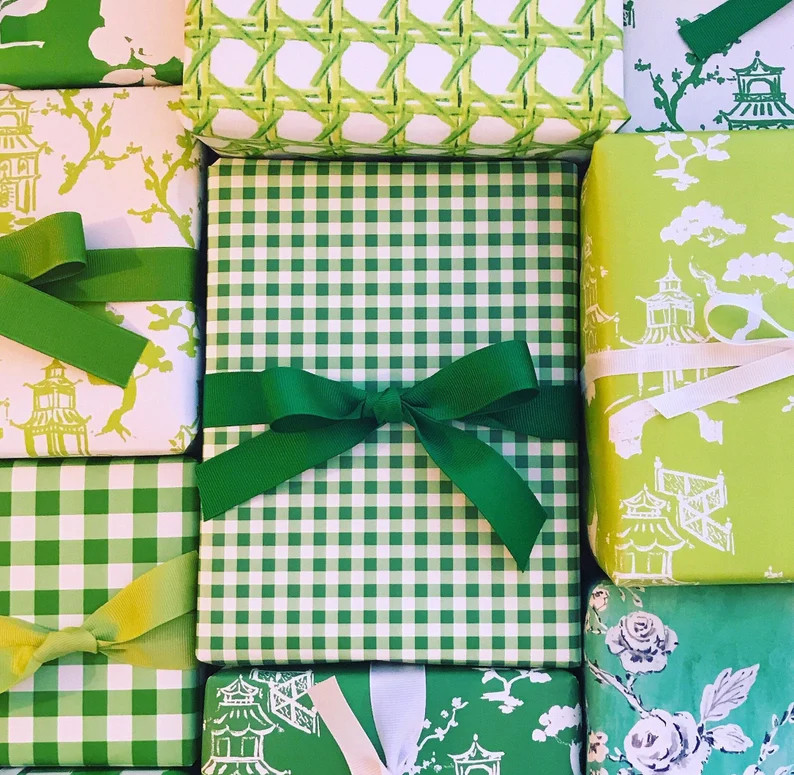 Wrapping Paper: Mini Kelly Gingham gift Wrap Birthday - Etsy | Etsy (US)