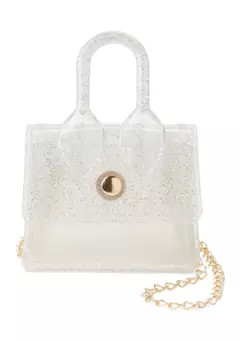 Girls Transparent Glitter Extra Small Jelly Bag with Removable Crossbody Strap | Belk